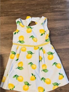 Janie and Jack Yellow Lemon-Print Sleeveless Dress